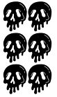 6 x Spooky Halloween Skull Stickers Decals