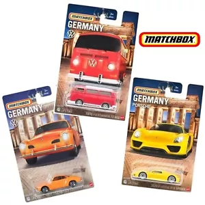MATCHBOX GERMANIA ASST. HVV05 PRESSOCAST SCALA 1:64 VOLKSWAGEN PORSCHE AUTO 2023 GIOCATTOLO - Foto 1 di 17