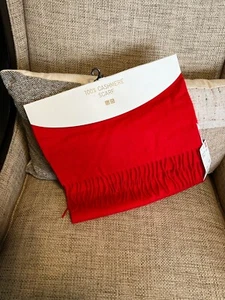 NEU MIT ETIKETT $ 69 ROT 100 % KASCHMIR Schal mit Fransen 69 x 13" UNIQLO CHINA WEICHES HALSTUCH - Bild 1 von 7