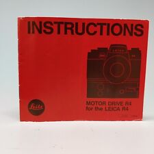 Leica Motor Drive R4 for the Leica R4 Instruction Manual