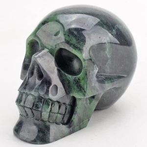 4.8'' Natural RUBY ZOISITE Carved Crystal Skull,Super Realistic,Crystal Healing - Picture 1 of 9
