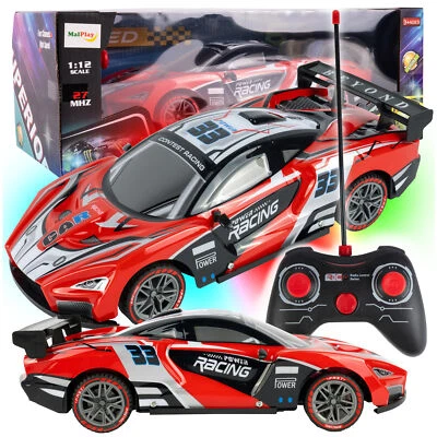 MalPlay Ferngesteuertes Rc Auto 1:12 Spielzeug Rennwagen 2.7 Ghz Led Rot - Bild 1 von 4