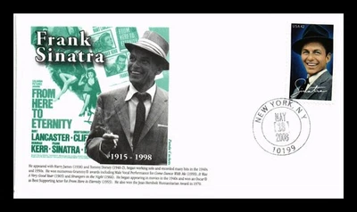 DR JIM STAMPS US COVER FRANK SINATRA SINGER MUSIC FDC HAND CANCEL PANDA CACHET - Image 1 of 2