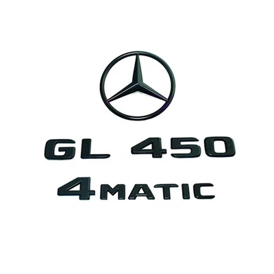 GL450 4MATIC Emblema Estrella Trasera Negro Letra Mate Negro Logo Para AMG Benz X166 Foto 1 de 4