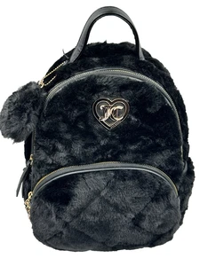Juicy Couture Let's Get Cozy Backpack Plush Furry in Black Liquorice - Picture 1 of 9