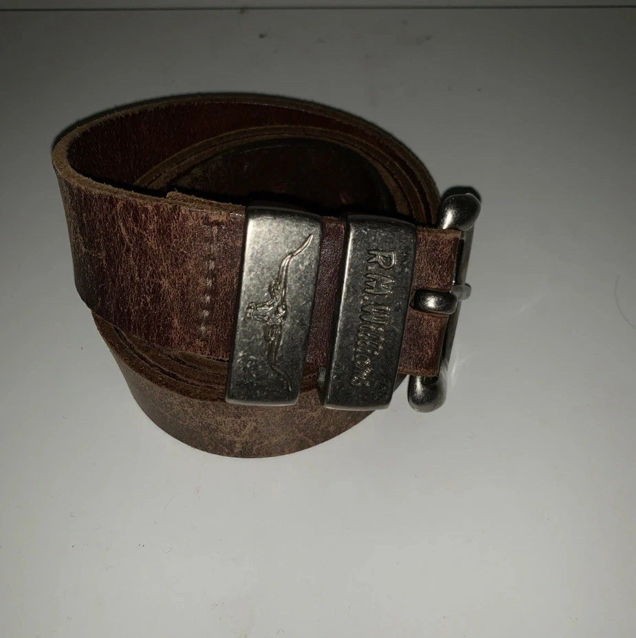 RM WILLIAMS BROWN LEATHER SIGNATURE BUCKLE BELT - image 1 of 1
