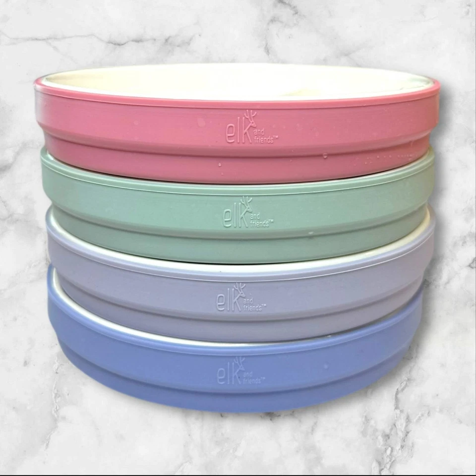 "Placas divididas Elk and Friends 6,7"" | Juego de 4 | Mangas de silicona | Excelente" Foto 1 de 3