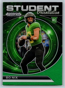 Bo Nix 2024 Panini Prizm Selecciones de draft Orientación estudiantil verde Prizm RC SO-BN - Imagen 1 de 2
