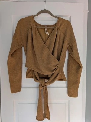 Suéter Anthropologie Envolvente Cuello en V Manga Larga Tostado Talla M Ajuste Forma Foto 1 de 4