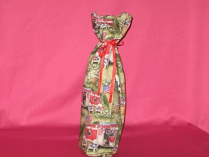 Portabotellas de vino de tela hecha a mano/bolsa de regalo - PRECIO DE LIQUIDACIÓN para camping - Imagen 1 de 3