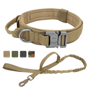 Tactical Dog Collar and Leash Adjustable Military Training Control Medium Large - Picture 1 of 16