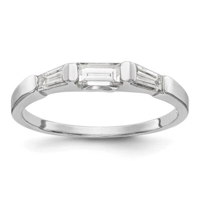 Anillo de boda de diamantes baguette de oro blanco de 14K para mujer talla 7 Foto 1 de 4
