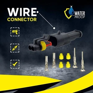 1-20 KFZ Auto Stecker Kontakt 2 Polig Superseal Steckverbinder Wasserdicht IP67 - Picture 1 of 11