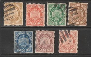 Bolivia Scott# 40-48 Used Paris Cancels - Picture 1 of 2