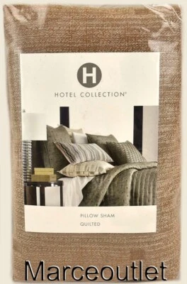 Hotel Collection Yarn Dye Broken Stripe STANDARD Quilted Pillowshams Cognac - Image 1 of 4