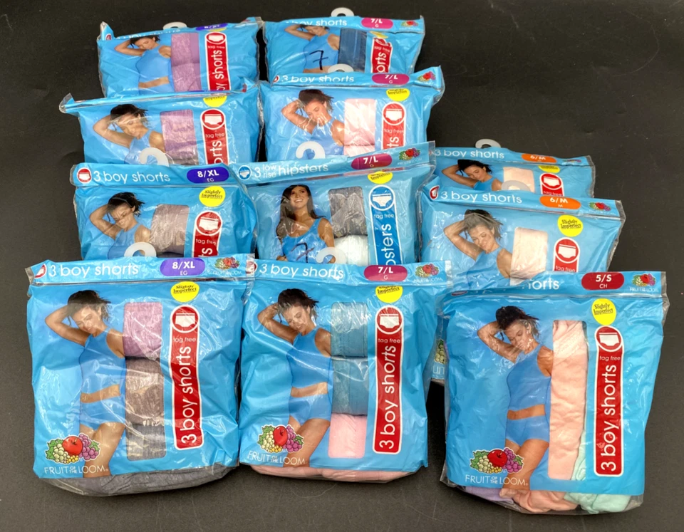 (10) PACOTES DE ROUPAS ÍNTIMAS FEMININAS FRUIT OF THE TEOM 3 SHORTS MASCULINOS POR PACOTE-S, M, L & XL - Imagem 1 de 4