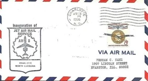 First Jet Airmail Flight Cover Charlotte NC April 24 1966 AAMC#J1186 - Picture 1 of 1