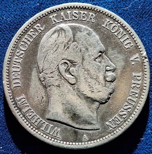 Prussia: 5 marks 1874 A, Wilhelm I., (C03), uncleaned, very nice. - Picture 1 of 2