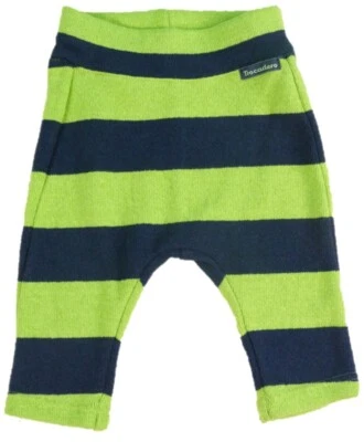 Strick-Hose Baby Dunkelblau Grün Steifen handgemacht - Trocadero kuschelig warm - Bild 1 von 3