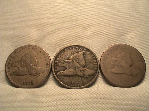 Lot 3 1858 Flying Eagle Cents Small Letters! Cover