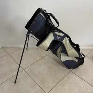 Mizuno Golf Stand Bag 4-Way Divider Dual Strap Blue Beige - Picture 1 of 14