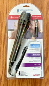 Singing Machine SMM 214 Unidirectional Dynamic Wired Microphone + Adapter Black - Picture 1 of 2