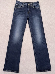 Pantalones de mezclilla American Eagle Next Level Flex para hombre 28x31 corte bota original lavado oscuro desvanecimiento - Imagen 1 de 10