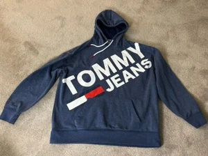 Tommy Hilfiger Jeans Hoodie Mens XXL  Sweater Big Print Long Sleeve Preowned. - Picture 1 of 5