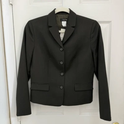 NUEVO CON ETIQUETAS J. Blazer Crew 100 % lana verde talla 4 recortado informal de negocios Foto 1 de 4