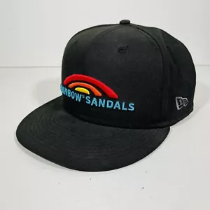 Rainbow Sandals Black Hat Snap Back One Size Fits Most Embroidered Logo New Era - Picture 1 of 9