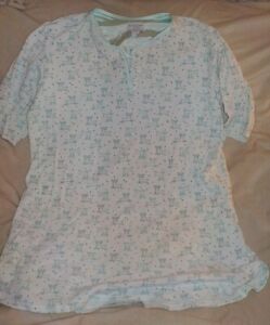 Woman's night shirt, Sonoma Intimates, size XL 100% cotton, blue reindeer patter