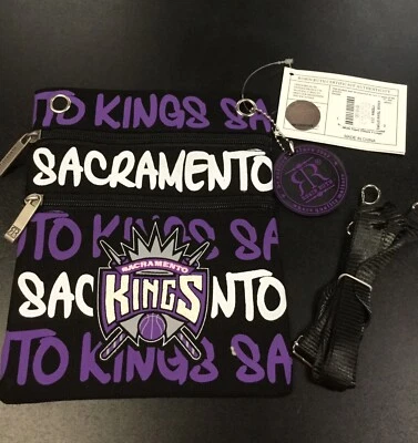 全新 Robin Ruth NBA 萨克拉门托国王队篮球颈部钱包 旅行钱包 复古版 — 第 1/4 张图片