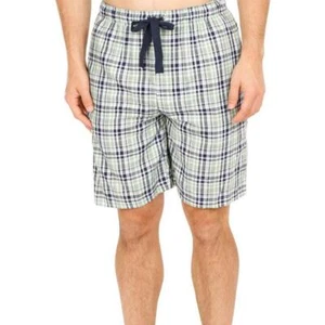 Joseph Abboud NAVY/GREEN Men's Plaid Print Sleep Shorts, US Medium - Picture 1 of 2