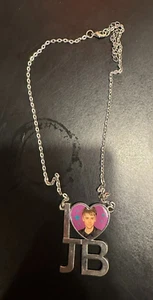 Necklace Justin Bieber JB I Love Heart JB Pendant - Picture 1 of 2