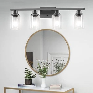 Black 4 Lights LED Modern Vanity Light For Bathroom Mirror Wall Lamp Fixture UL - Picture 1 of 7