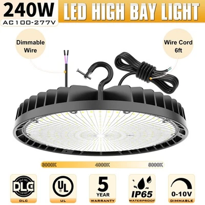 240 Watts LED High Bay Light 3000K 4000K 5000K Adjustable Warehouse Garage Light - Image 1 of 4