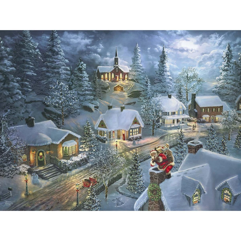Ceaco Thomas Kinkade Santa's Silent Night 300 Pc Puzzle 100 Complete