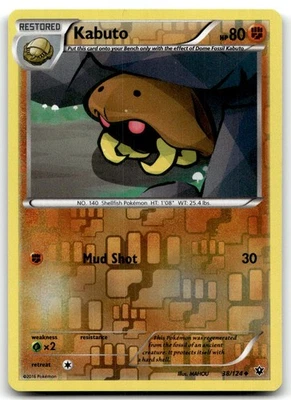 Kabuto 38/124 XY - Fates Collide Uncommon Reverse Holo Pokemon TCG NM - Image 1 of 2