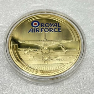 RAF Falklands War Spitfire Coin Retaking South Georgia Gold-Plated Coin Medal - Picture 1 of 2