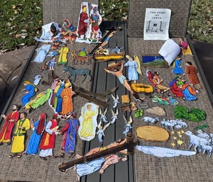 Vintage Flannelgraph Set Story Of Jesus 66 Filzfiguren plus Anleitung Bibel Homeschool - Bild 1 von 9