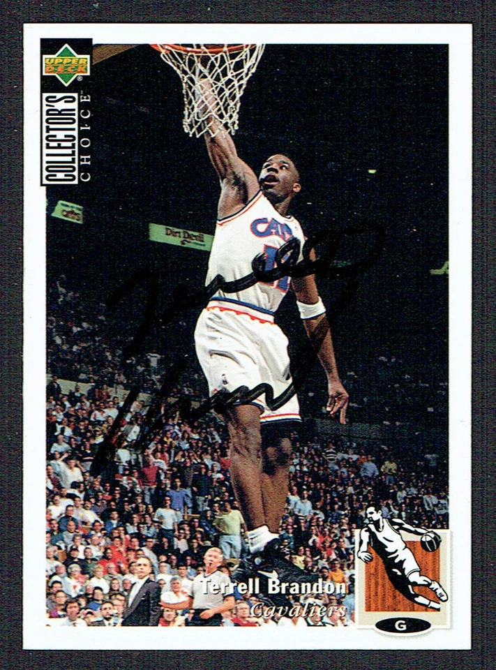 Tarjeta de elección de coleccionista Terrell Brandon #49 firmada con autógrafo 1994-95 Upper Deck Foto 1 de 1
