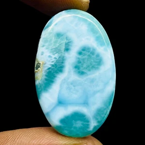 55.65 Cts Natural Larimar 35x22mm Oval Loose Pendant Size Huge Cabochon Gemstone - Picture 1 of 9