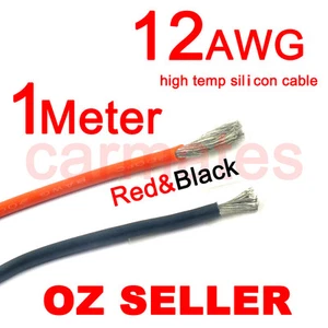 12AWG alambre de silicio flexible suave alta temperatura 1M negro 1M rojo para juguete de radiocontrol OZ - Imagen 1 de 4