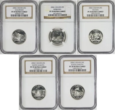 2006-S Silver 25C NGC Proof PF70 Ultra Cameo White ~ 5 State Quarter Set #2 - Image 1 of 4