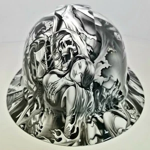 FULL BRIM Hard Hat custom hydro dipped in LUST AFTER DEATH , GRIM REAPER SICK - Picture 1 of 6