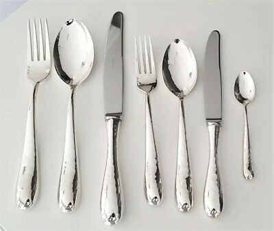 BRANDIMARTE posate in argento 925 martellato 1 posto tavola 7 pezzi   NUOVO  - Immagine 1 di 4