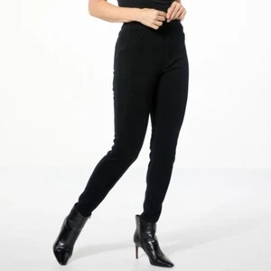 HUE Butter Twill Pull On Legging Size Large Stretch Black Casual Minimalist NEW - Picture 1 of 7