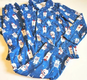 Gymboree Boy 7-8 Blue Bear Holiday Gymmies Pajamas NWT PJs Fall  - Picture 1 of 3