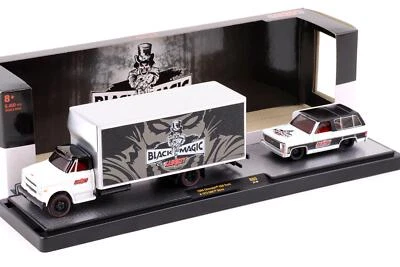 1:64 M2 Machines 1968 Chevrolet C60 Truck & 1973 GMC Sierra BLACK MAGIC LUNATI - Bild 1 von 3