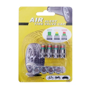 4Pcs Car Tire Valve Caps Pressure Monitor Sensor Indicator 3 Color Alert Inuoqyh - Picture 1 of 12